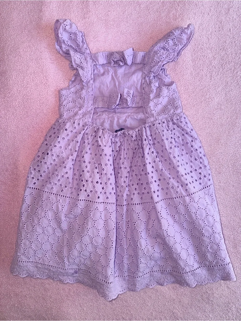 Blueberi Boulevard Lavender Eyelet Ruffle Strap Dress - Picture 2 of 4